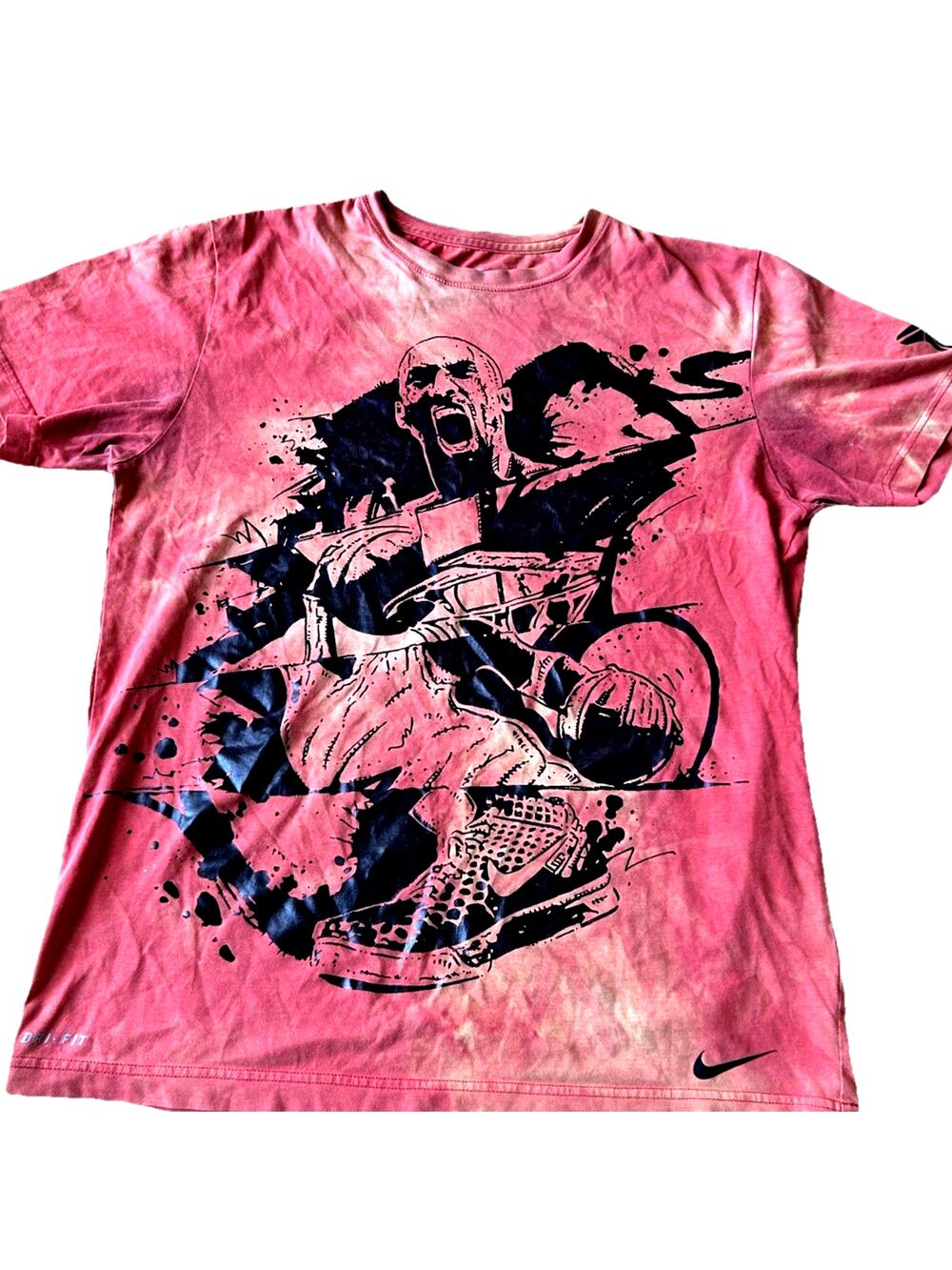VTG Y2K Kobe Bryant T Shirt 2000s Mamba Basketball Art Deco Tie Dyed Orange RARE